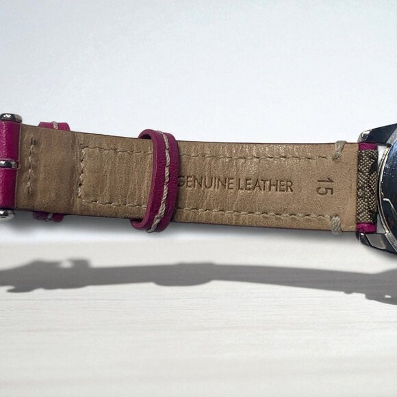 Coach Women's Boyfriend Watch Signature Logo Dial & Pink/Khaki Leather Strap - Picture 7 of 14